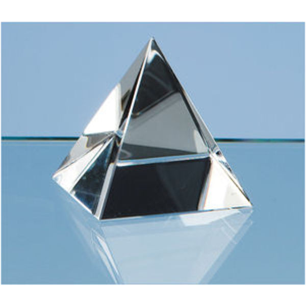 Promotional 5cm Optical Crystal 4 Sided Pyramid